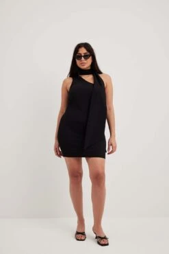 NA-KD Jersey Scarf Mini Dress