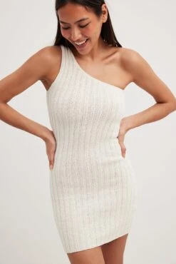 Knitted One Shoulder Mini Dress -Na-Kd knitted one shoulder mini dress 1744 000045 0001 1154