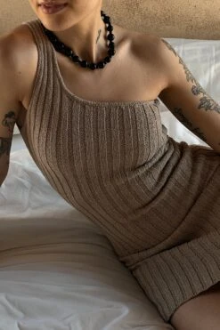 Knitted One Shoulder Mini Dress -Na-Kd knitted one shoulder mini dress 1744 000045 4164 3 editorial