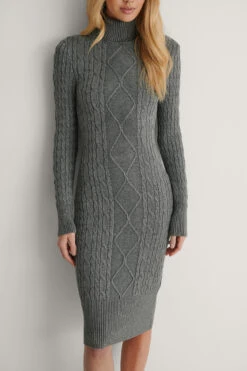 Cable Knitted Midi Dress -Na-Kd lisa marie cable knitted midi dress 1688 000022 0008 05g r