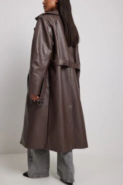 Long Biker Pu Trenchcoat -Na-Kd long biker pu trenchcoat 1100 006795 0017 1550