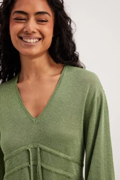 Long Sleeve Glitter Mini Dress -Na-Kd long sleeve glitter mini dress 1727 000140 0010 15495