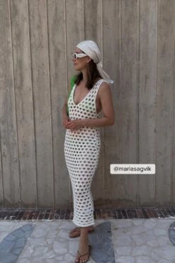 NA-KD Hole Knitted Midi Dress