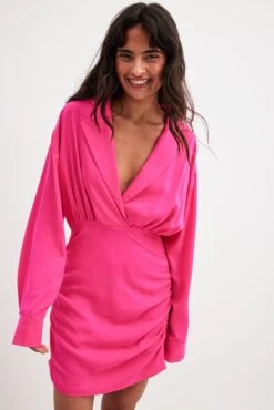 Marked Waist Deep Front Dress