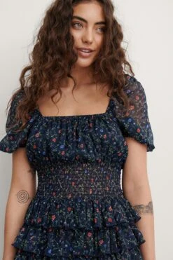 Chiffon Frill Dress -Na-Kd melissa chiffon frill dress 1687 000015 0529 04g