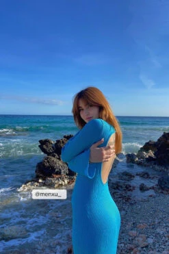 NA-KD Open Back Knitted Maxi Dress -Na-Kd menxu 1100 006044 0263 social