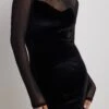 NA-KD Mesh Velvet Heart Neckline Dress -Na-Kd mesh velvet heart neckline dress 1100 007057 00020612