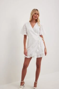 Na-Kd -Na-Kd nakd anglaise wrap mini dress 1014 001505 0001 23014