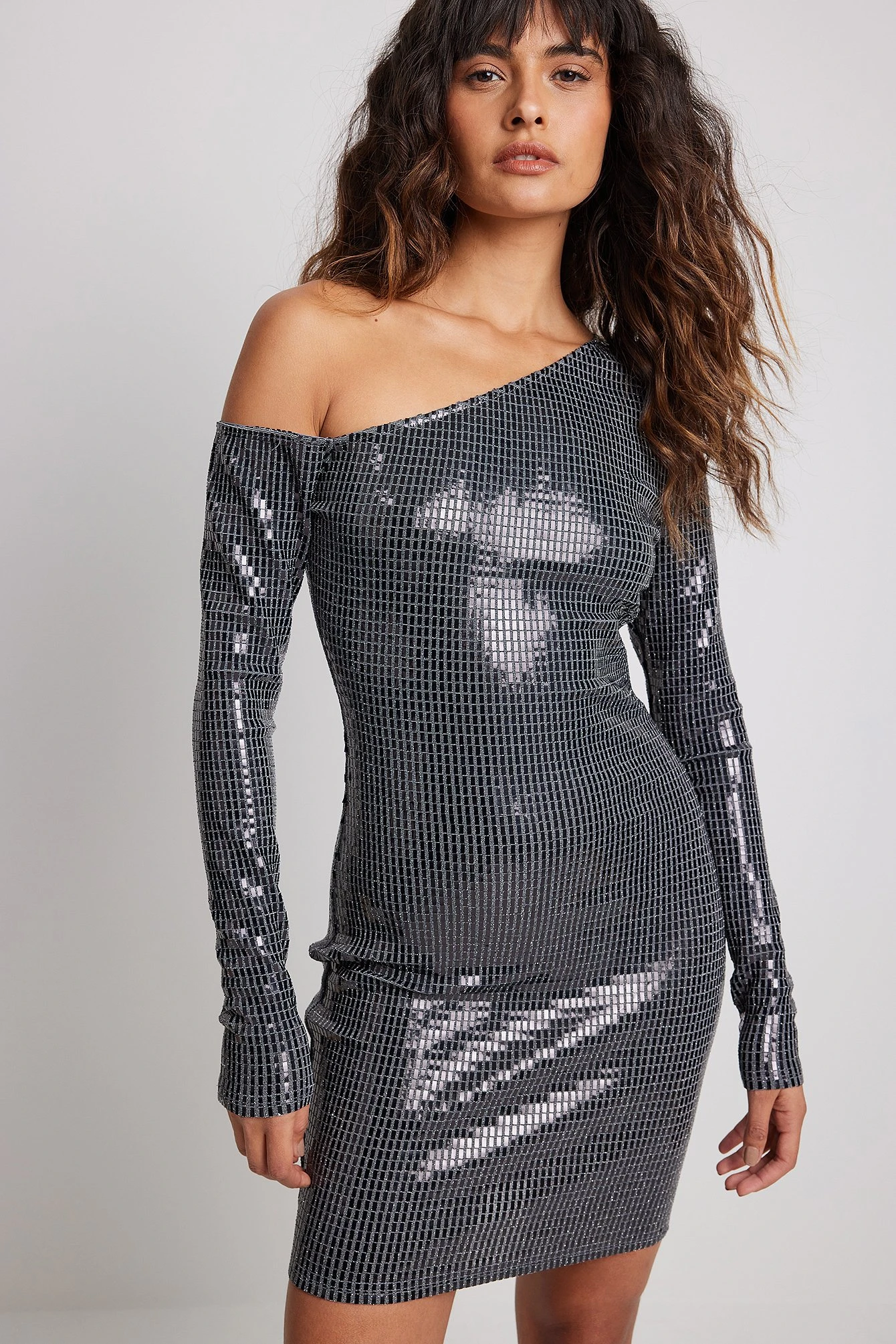 Asymmetric Glitter Mini Dress 7 Asymmetric Glitter Mini Dress - Image 5
