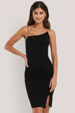 Asymmetric Thin Strap Short Dress