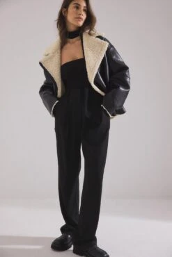 Aviator PU Jacket With Faux Fur -Na-Kd nakd aviator pu jacket with faux fur 1723 000085 0002 01c