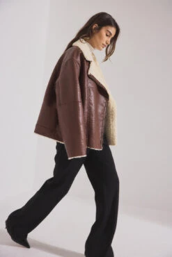 Aviator PU Jacket With Faux Fur -Na-Kd nakd aviator pu jacket with faux fur 1723 000085 0017 49802