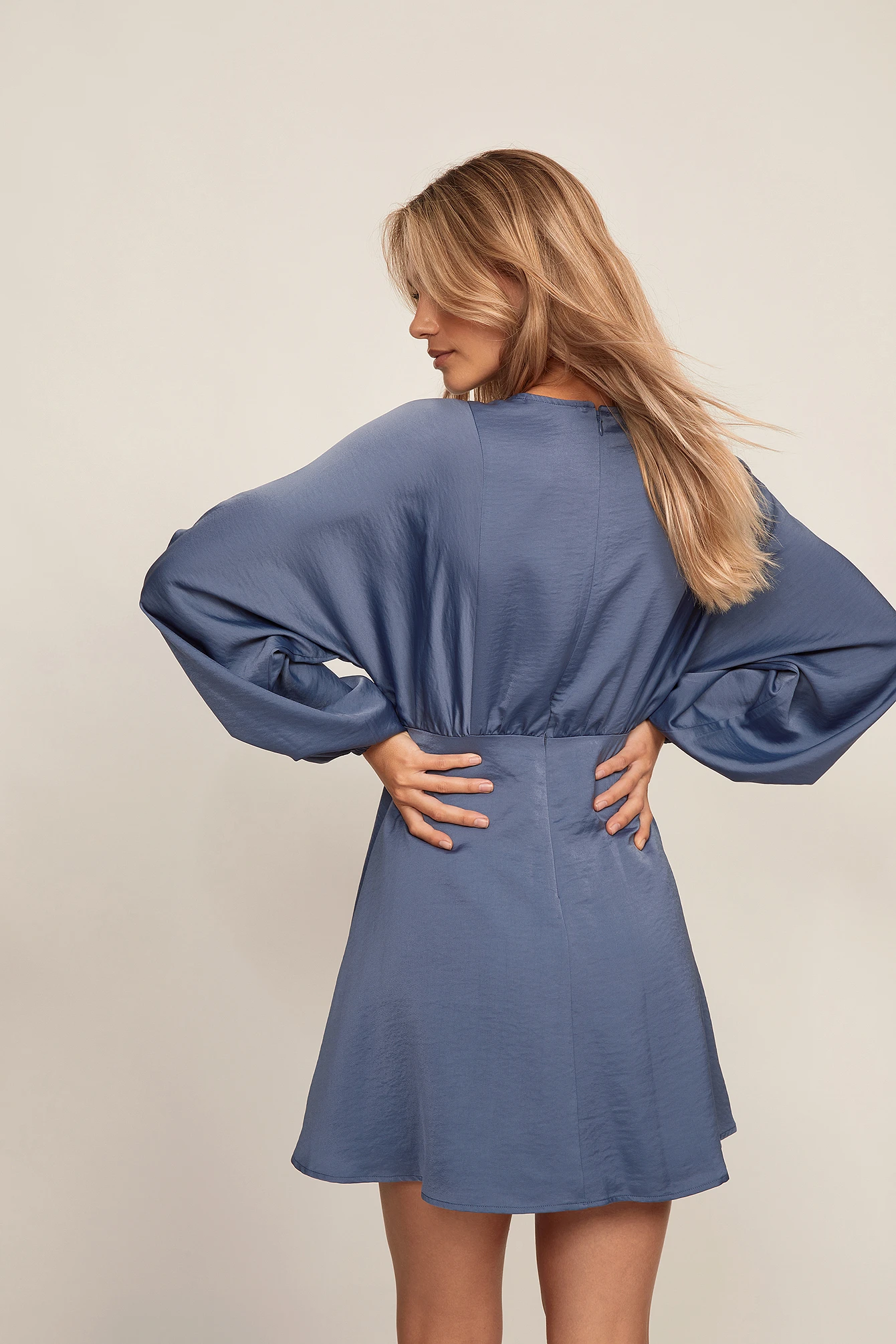 Balloon Sleeve Flowy Mini Dress 4 Balloon Sleeve Flowy Mini Dress - Image 2