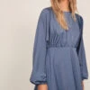 Balloon Sleeve Flowy Mini Dress