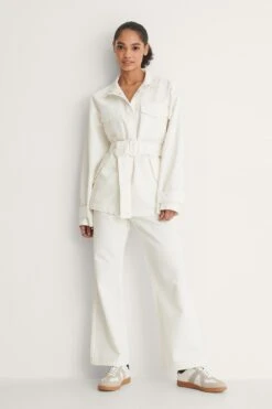 NA-KD Organic Belted Oversized Denim Jacket -Na-Kd nakd belted oversized denim jacket 1660 000212 0244 03c