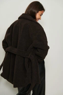 NA-KD Belted Teddy Jacket -Na-Kd nakd belted teddy jacket 1100 004832 0017 02b