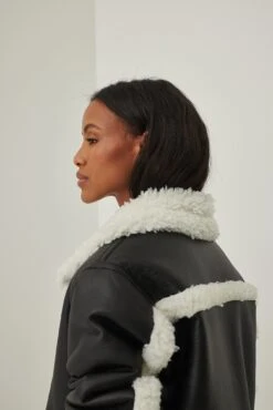 Bonded PU Fur Detail Coat -Na-Kd nakd bonded pu fur detail coat 1018 008527 000212345