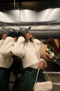 NA-KD Bonded Teddy Jacket -Na-Kd nakd bonded teddy jacket 1018 008583 0001 01