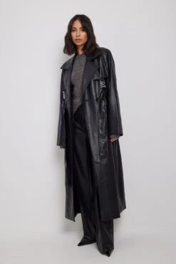 Buckle Detail PU Trenchcoat -Na-Kd nakd buckle detail pu trenchcoat 1692 000103 0002 32778 01c