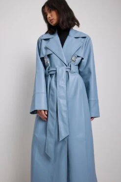 Buckle Detail PU Trenchcoat -Na-Kd nakd buckle detail pu trenchcoat 1692 000103 0003 32431