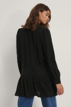 NA-KD Buttoned Round Neck Flounce Mini Dress 8 NA-KD Buttoned Round Neck Flounce Mini Dress -Na-Kd nakd buttoned round neck flounce mini dress 1100 003389 0002 02b