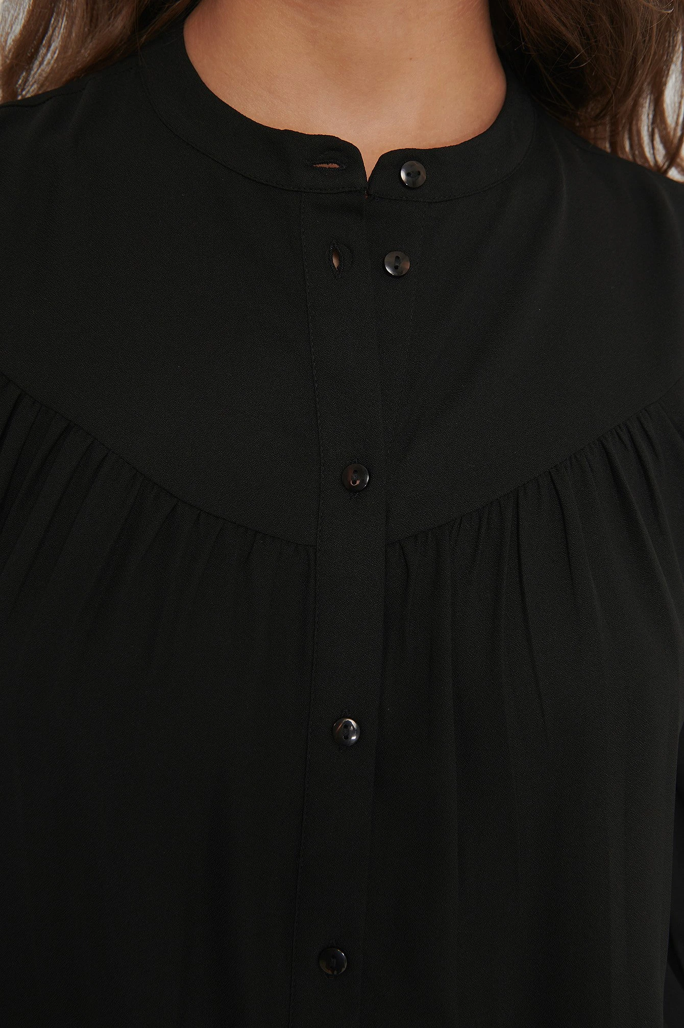 NA-KD Buttoned Round Neck Flounce Mini Dress 7 NA-KD Buttoned Round Neck Flounce Mini Dress - Image 5