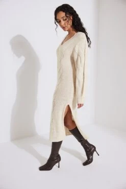 Cable Knit Midi Dress -Na-Kd nakd cable knit midi dress 1711 000109 4070 59562