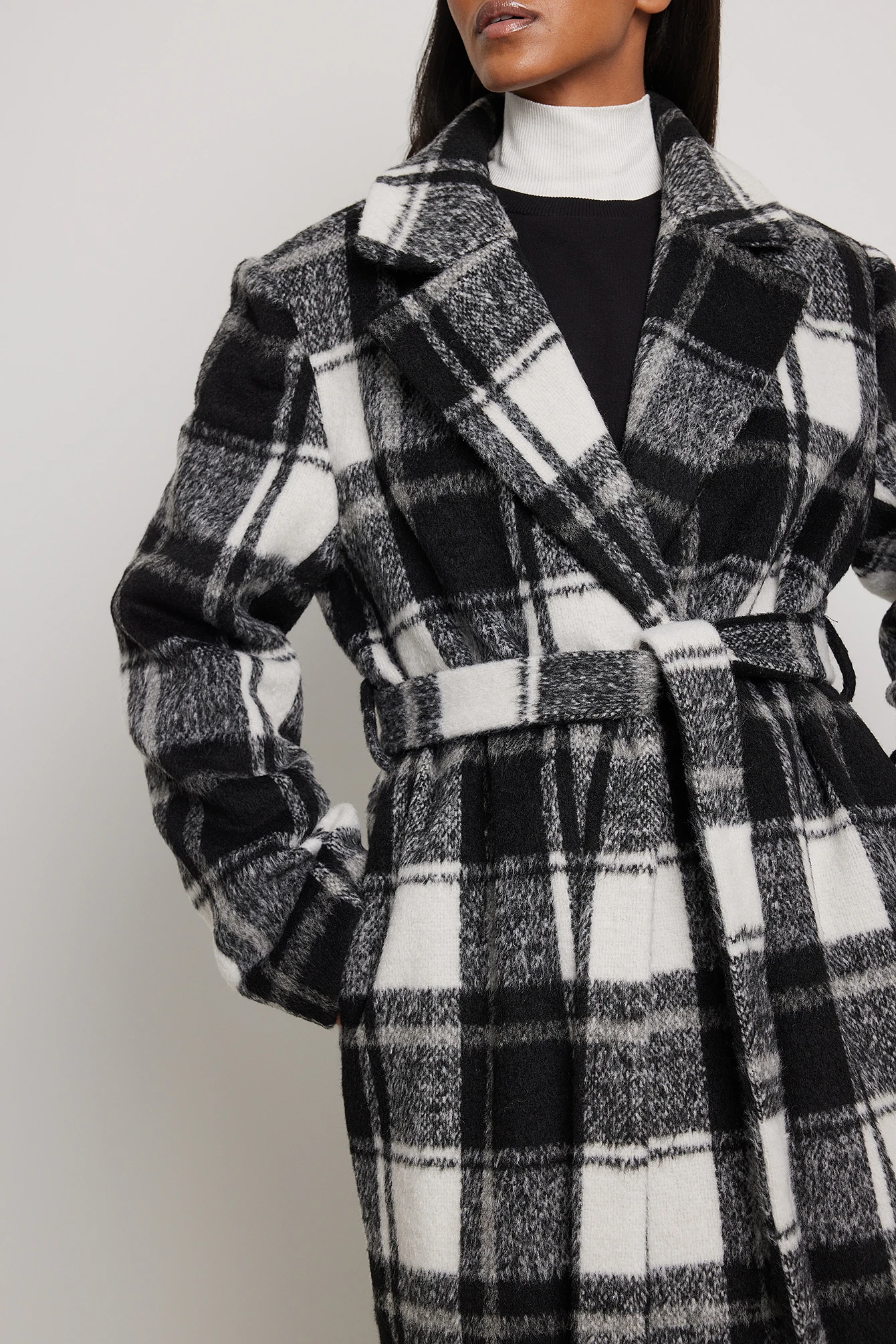 NA-KD Checked Long Coat 6 NA-KD Checked Long Coat - Image 4