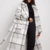 NA-KD Checked Oversized Belted Coat