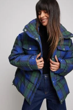 Checked Puffer Jacket -Na-Kd nakd checked puffer jacket 1777 000019 0538 0602