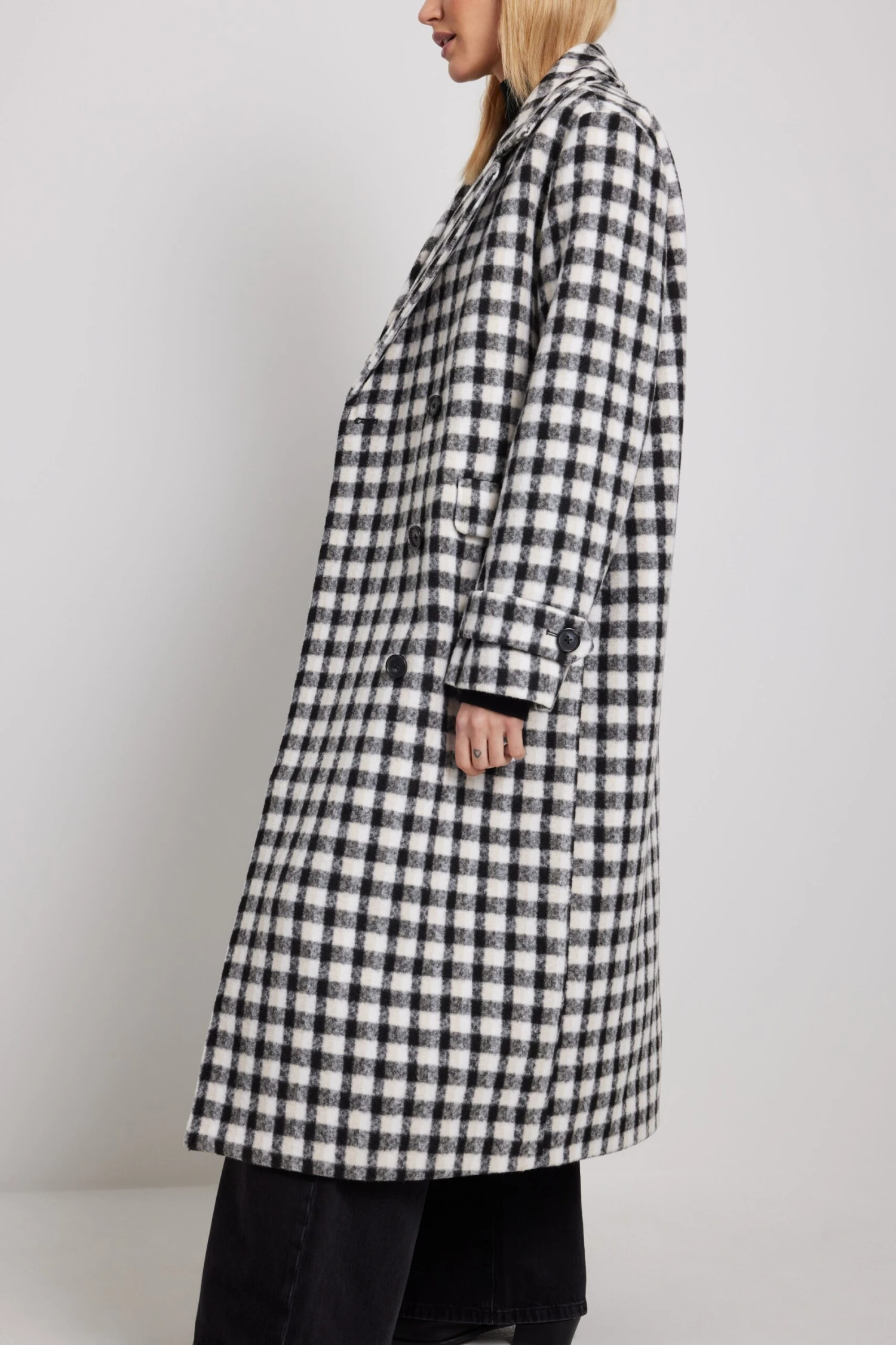 NA-KD Checked Straight Coat 6 NA-KD Checked Straight Coat - Image 4
