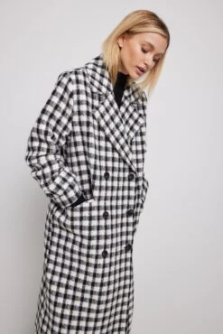 NA-KD Checked Straight Coat