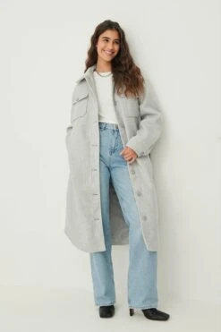 NA-KD Chest Pocket Belted Long Jacket