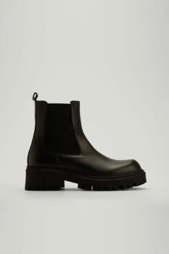 Chunky Leather Chelsea Boots