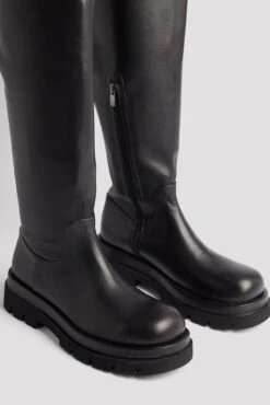 Chunky Overknee Boots -Na-Kd nakd chunky leather overknee boots 1055 001316 0002 7589