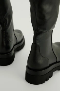 Chunky Overknee Leather Boots -Na-Kd nakd chunky overknee leather boots 1055 001066 0002 02m
