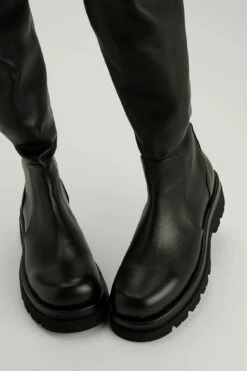 Chunky Overknee Leather Boots -Na-Kd nakd chunky overknee leather boots 1055 001066 0002 04m