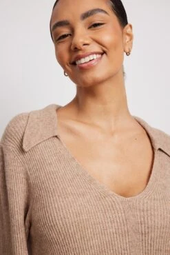 NA-KD Collar Long Knitted Dress -Na-Kd nakd collar long knitted dress 1100 006668 0005 13213