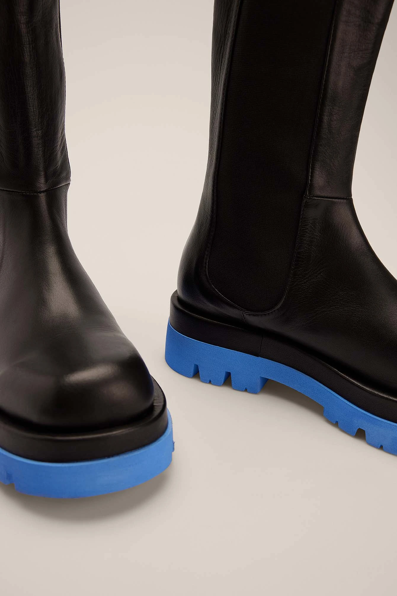 Colored Sole Leather Boots - Image 2