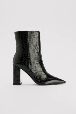 Croc Block Heel Boots