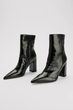 Croc Block Heel Boots -Na-Kd nakd croc block heel boots 1055 001110 0002 03m r