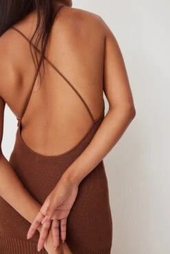 Cross Back Rib Knitted Dress -Na-Kd nakd cross back drib knitted dress 1770 000007 0017 04