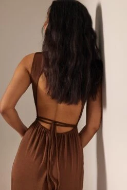 Cut Out Drawstring Midi Dress