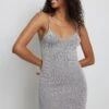 Deep Back Glitter Knitted Dress -Na-Kd nakd deep back glitter knitted dress 1736 000373 0014 9586