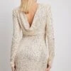 Deep Back Sequin Mini Dress -Na-Kd nakd deep back sequin mini dress 1017 001901 0005 30203