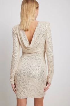 Deep Back Sequin Mini Dress