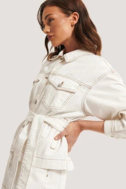 Denim Contrast Seam Jacket