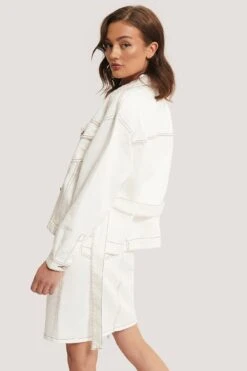 Denim Contrast Seam Jacket -Na-Kd nakd denim contrast seam jacket 1018 005282 0260 03b r