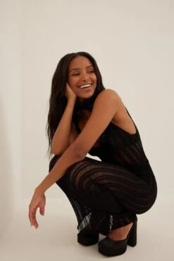 Distressed Knitted Maxi Dress -Na-Kd nakd distressed knitted maxi dress 1018 009537 0002 1820