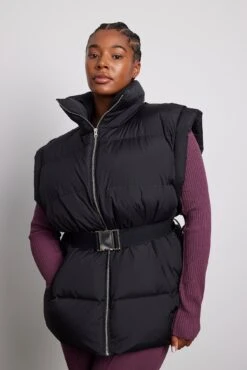 Down Blend Padded Belted Vest -Na-Kd nakd down blend padded belted vest 1660 001035 0002 12120